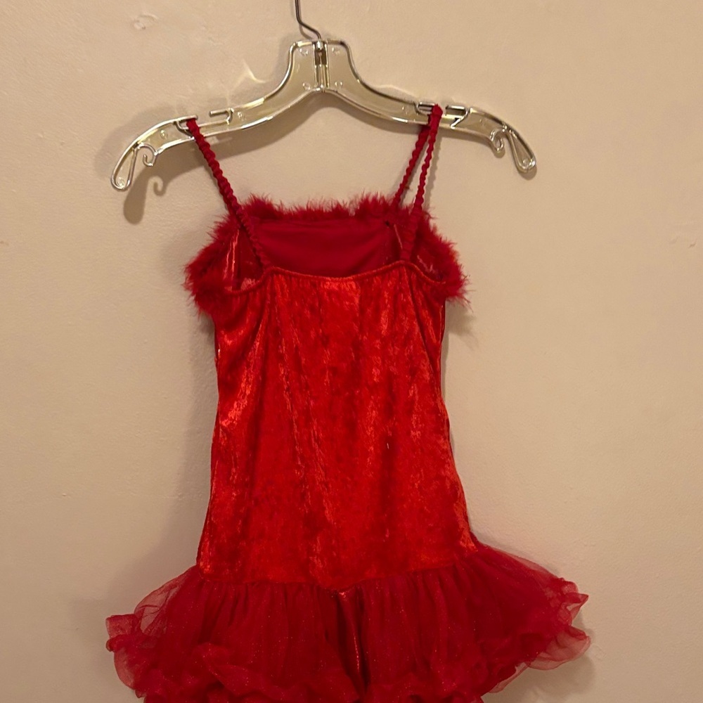 Spirit Red Dance Costume with Fur Trim - Picture 4 of 4